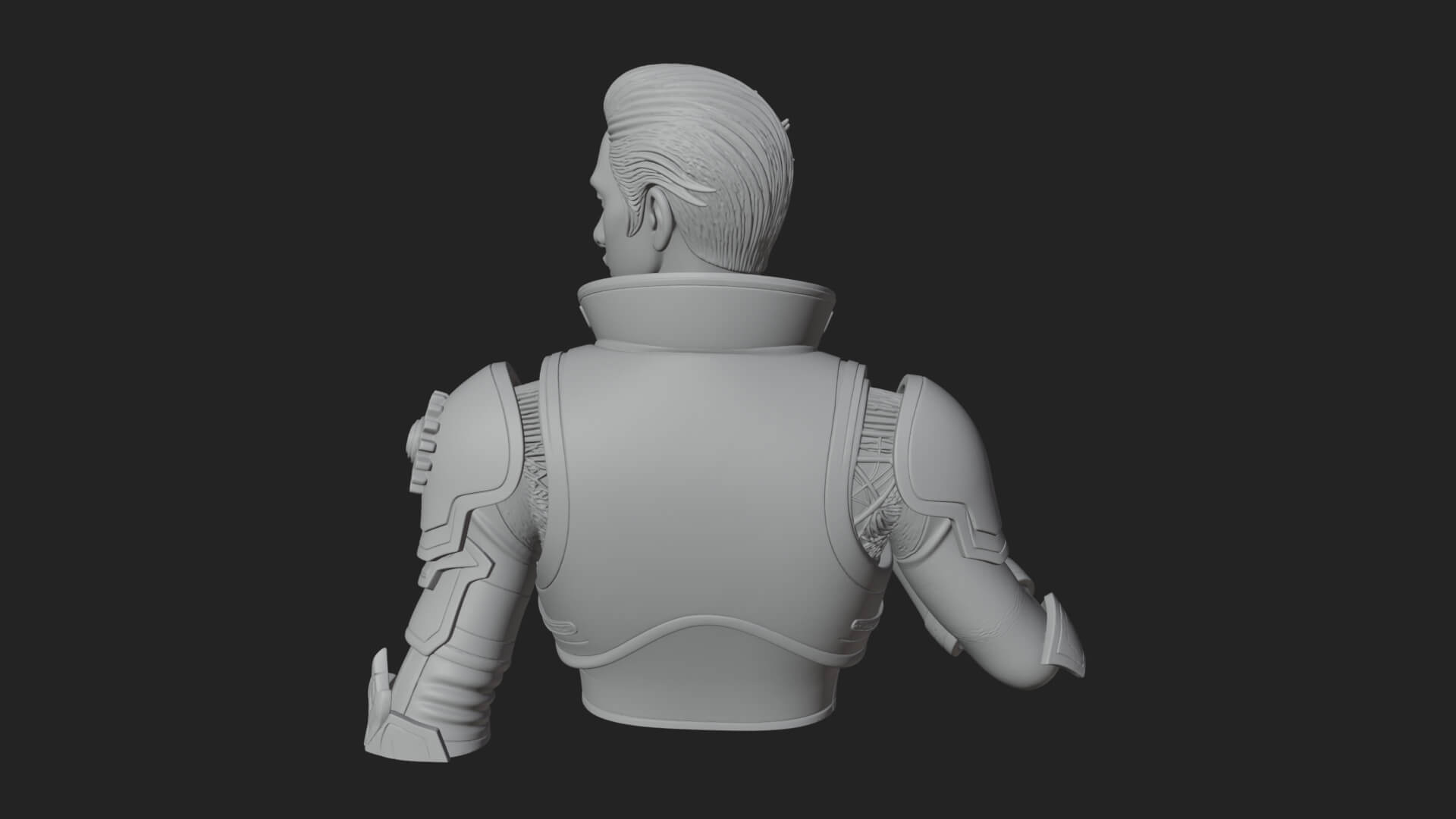 Sci Fi Armored Man Bust Design 14 3D Print Model 3D Model