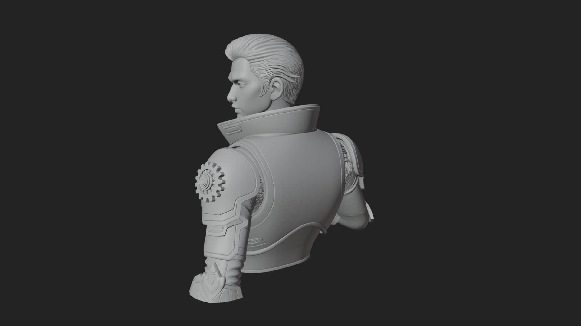 Sci Fi Armored Man Bust Design 14 3D Print Model 3D Model
