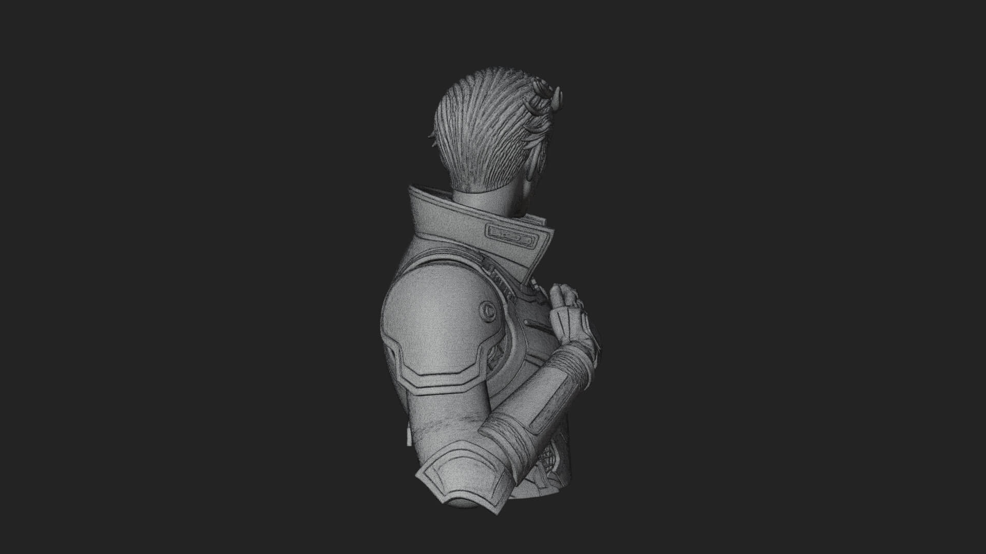 Sci Fi Armored Man Bust Design 14 3D Print Model 3D Model