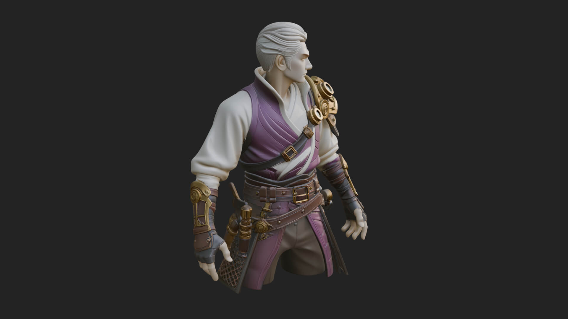 Sci Fi Armored Man Bust Design 15 3D Print Model 3D Model