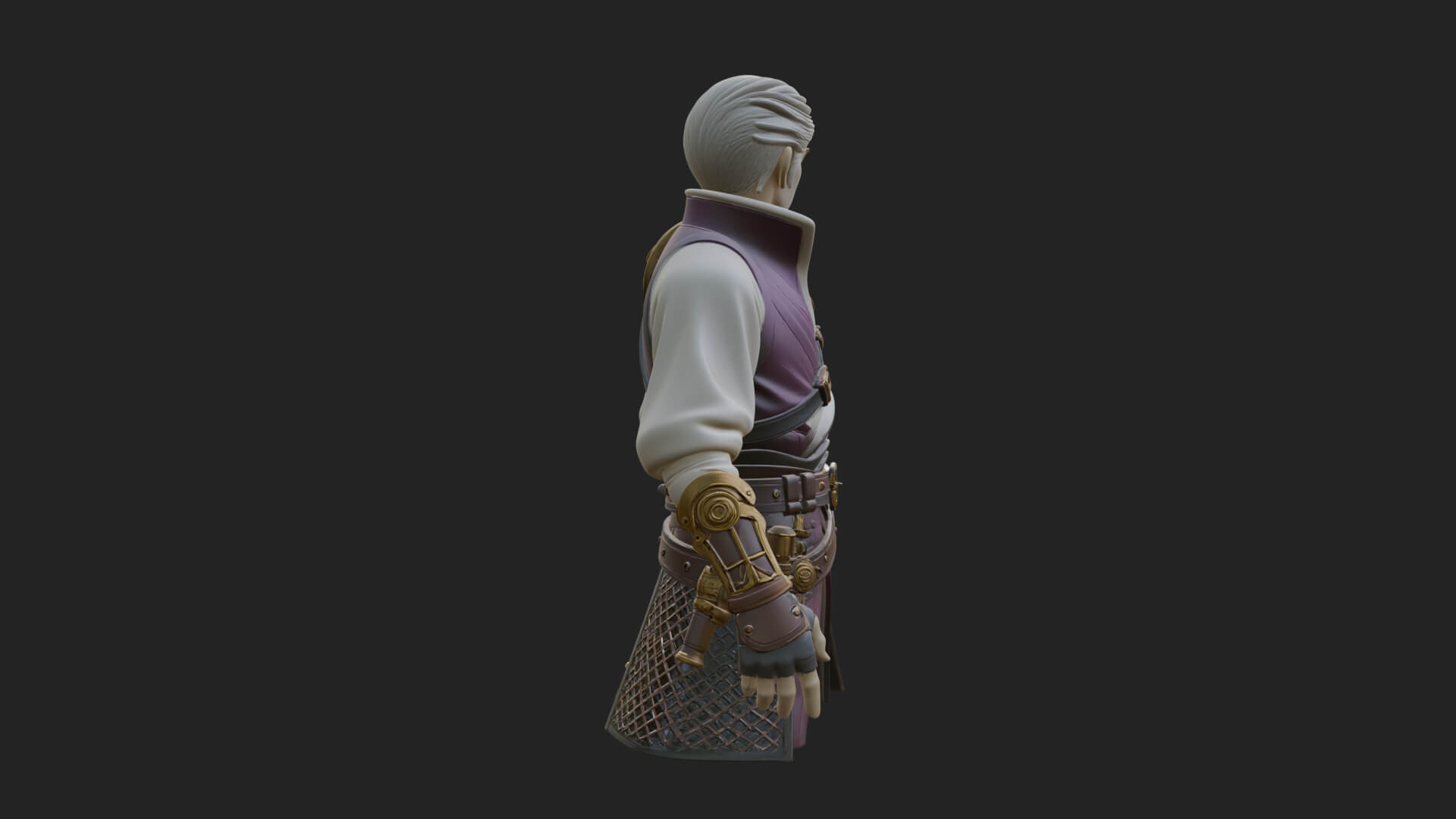 Sci Fi Armored Man Bust Design 15 3D Print Model 3D Model