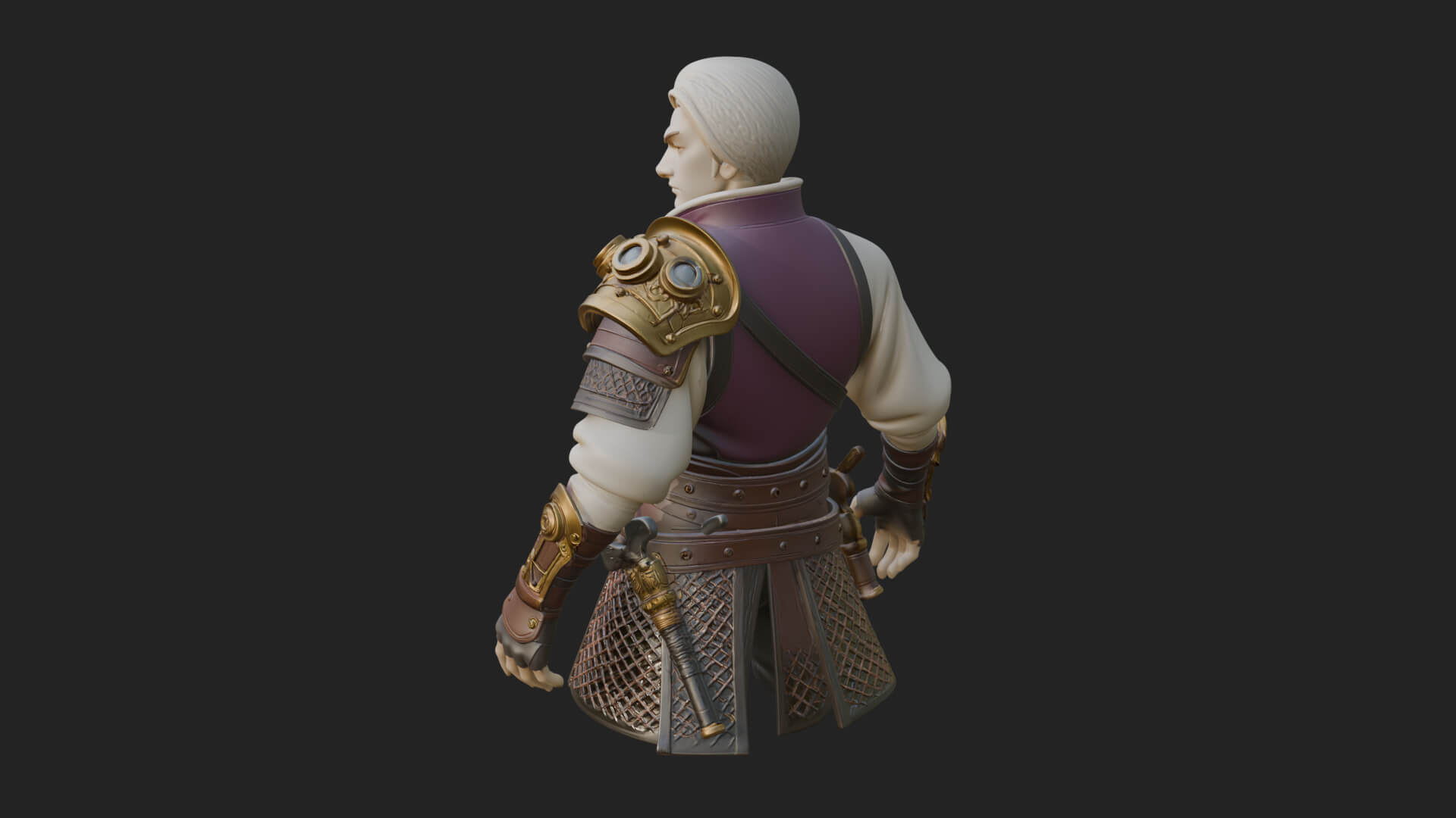 Sci Fi Armored Man Bust Design 15 3D Print Model 3D Model