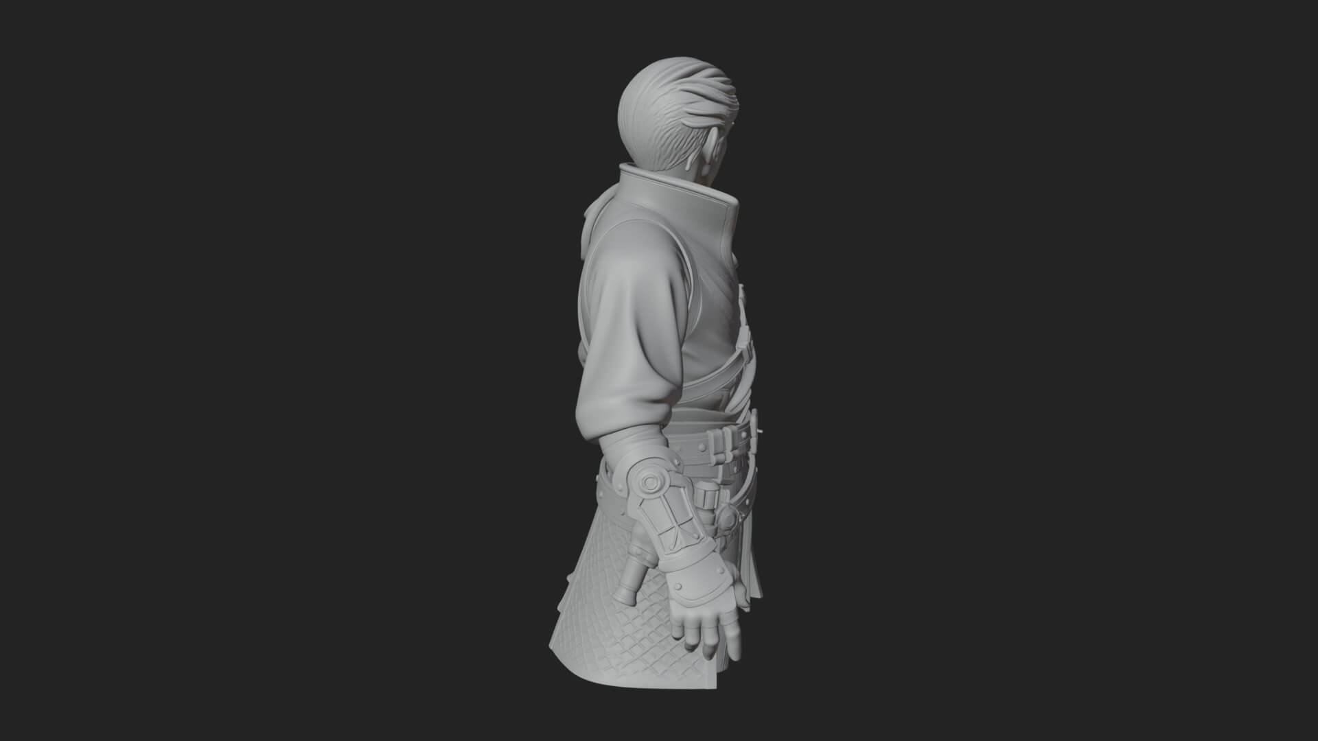 Sci Fi Armored Man Bust Design 15 3D Print Model 3D Model
