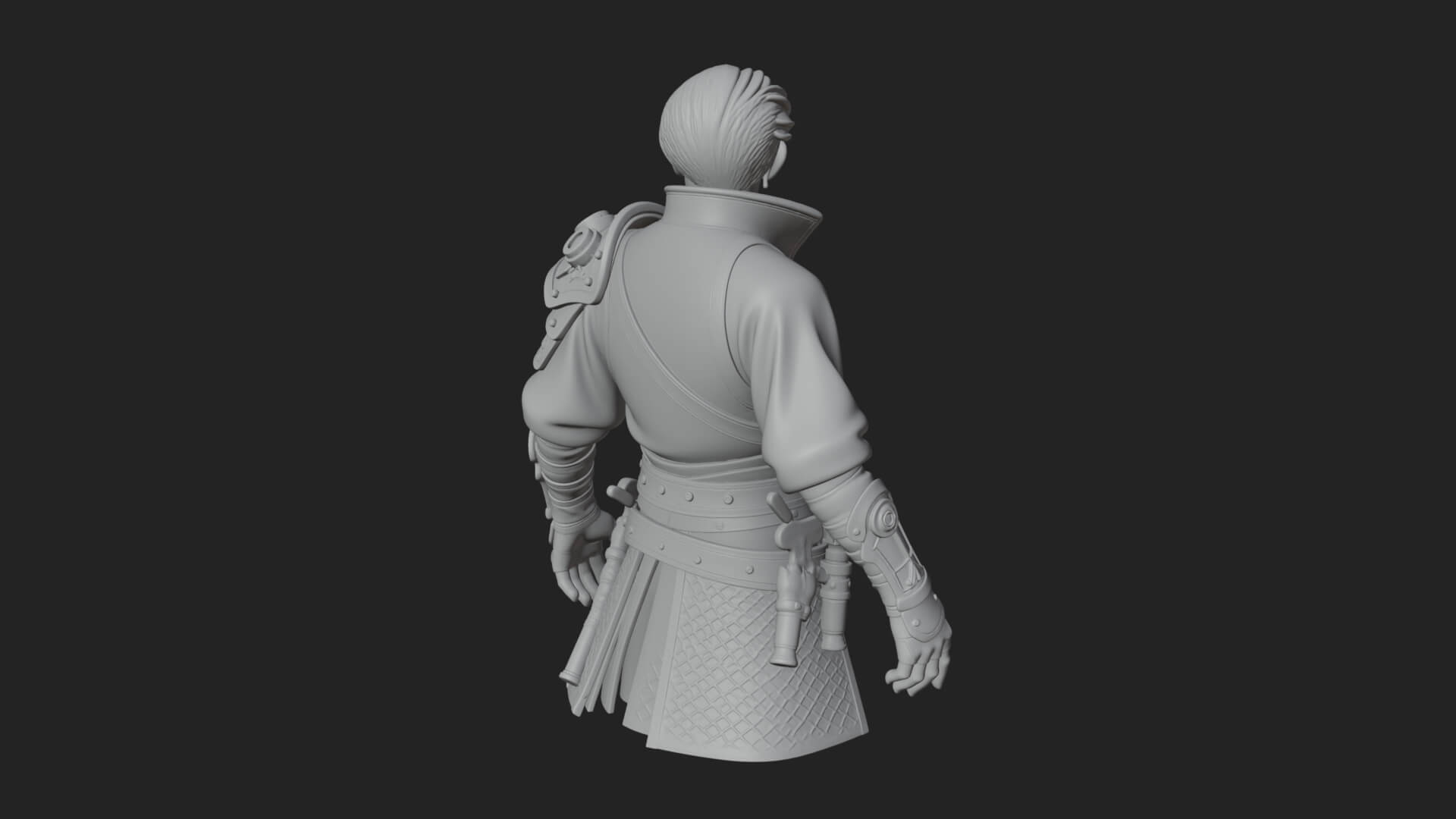 Sci Fi Armored Man Bust Design 15 3D Print Model 3D Model