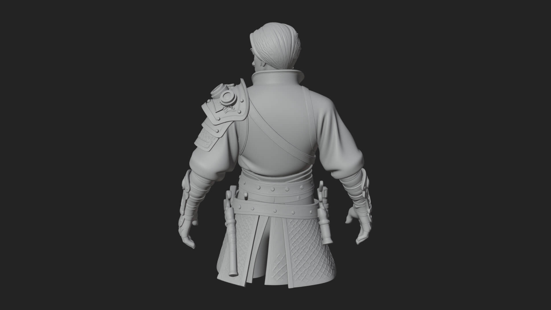 Sci Fi Armored Man Bust Design 15 3D Print Model 3D Model
