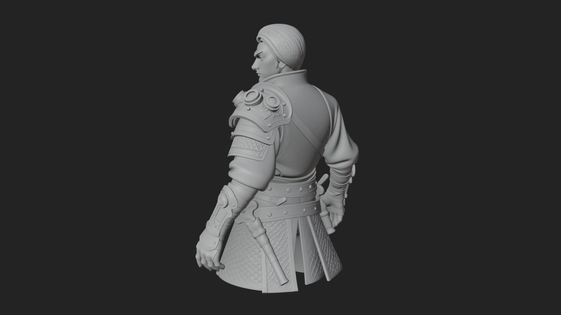Sci Fi Armored Man Bust Design 15 3D Print Model 3D Model