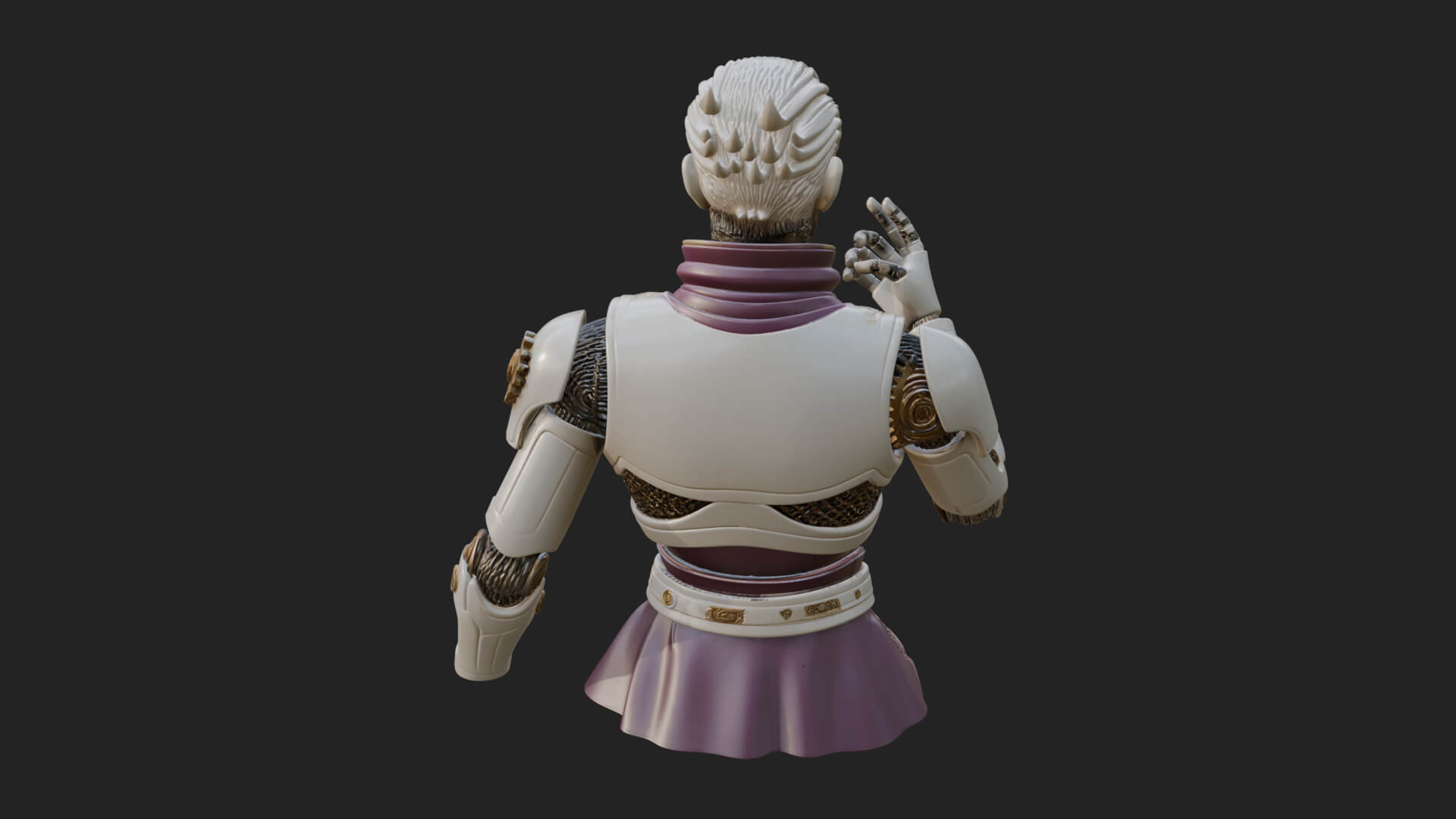 Sci Fi Armored Man Bust Design 2 3D Print Model 3D Model