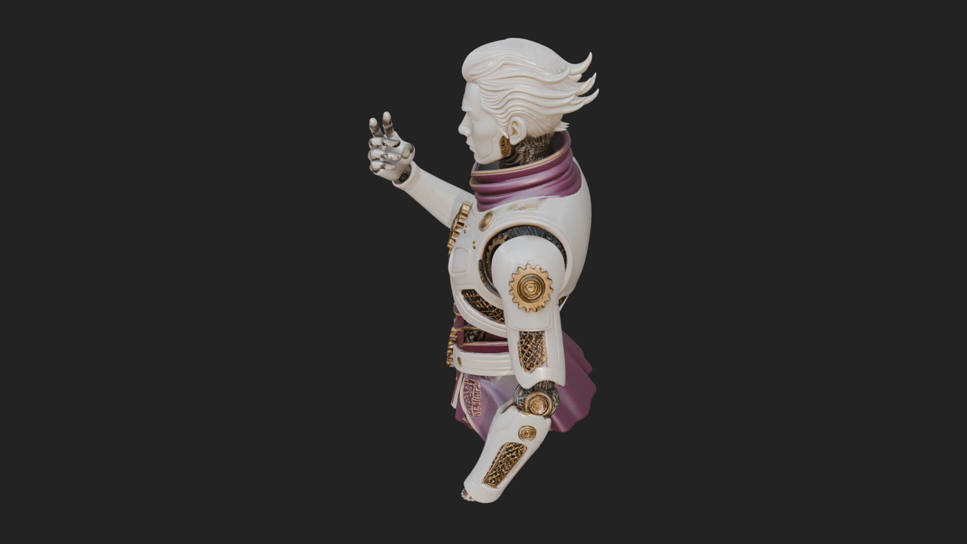 Sci Fi Armored Man Bust Design 2 3D Print Model 3D Model