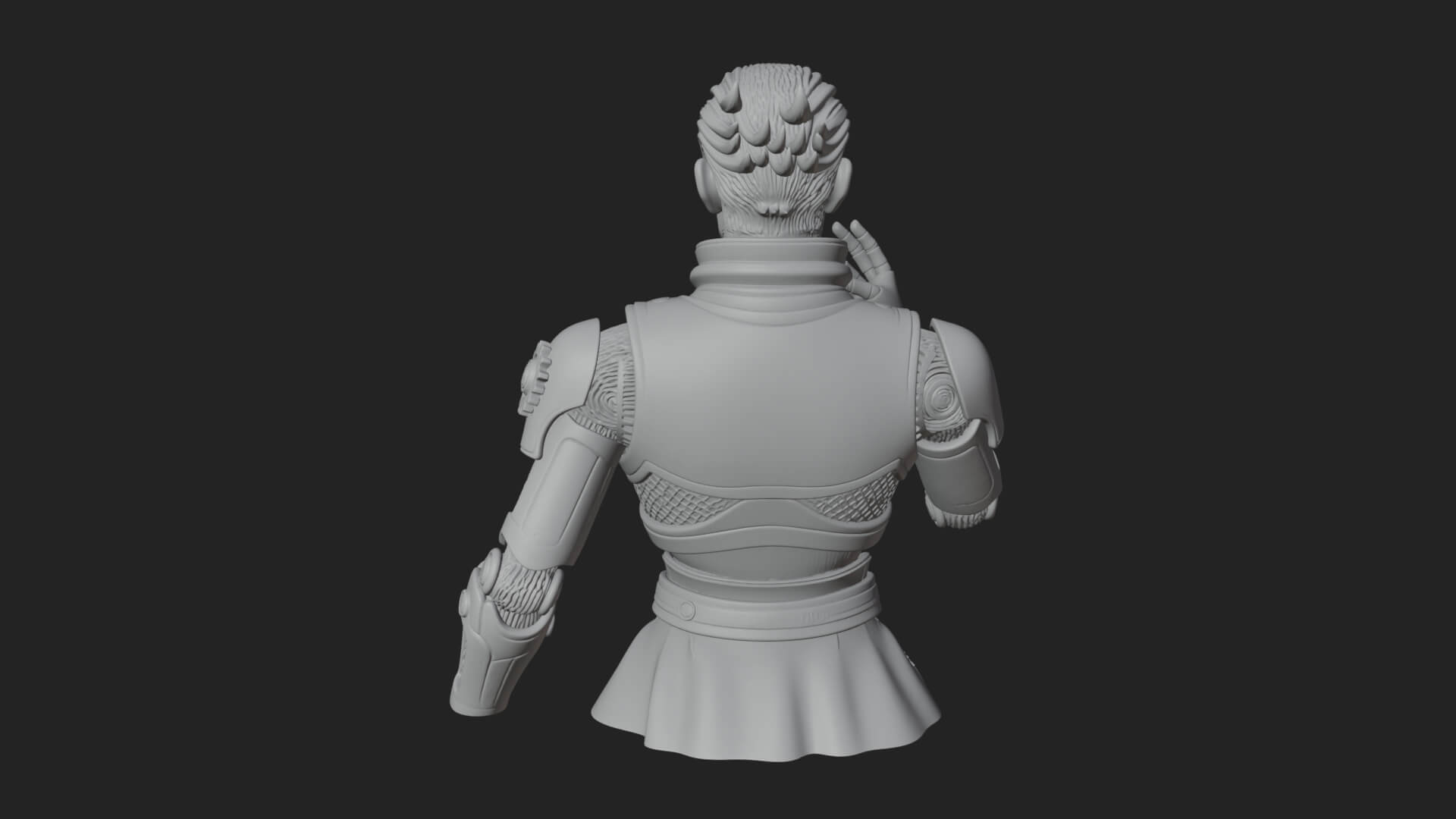 Sci Fi Armored Man Bust Design 2 3D Print Model 3D Model