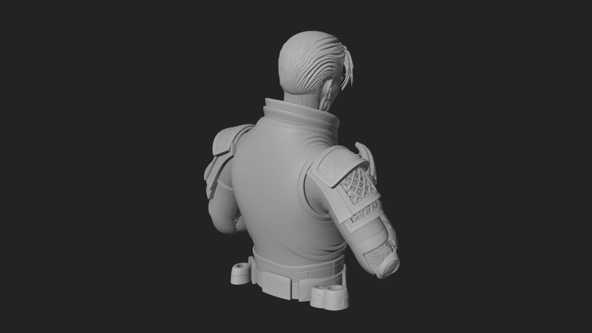 Sci Fi Armored Man Bust Design 3 3D Print Model 3D Model