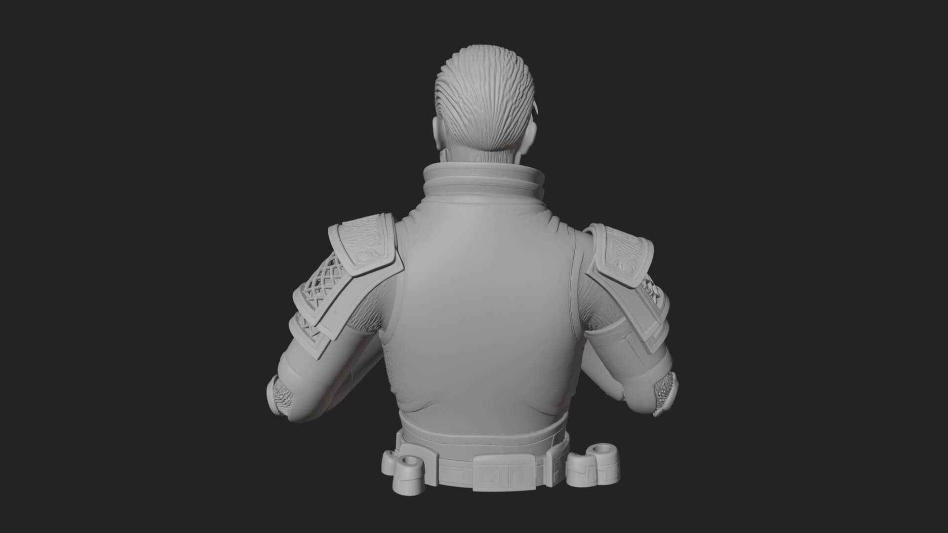 Sci Fi Armored Man Bust Design 3 3D Print Model 3D Model