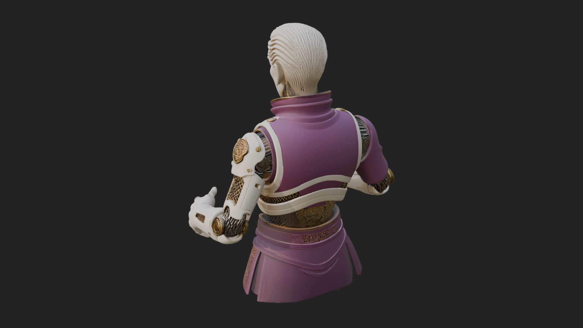 Sci Fi Armored Man Bust Design 4 3D Print Model 3D Model