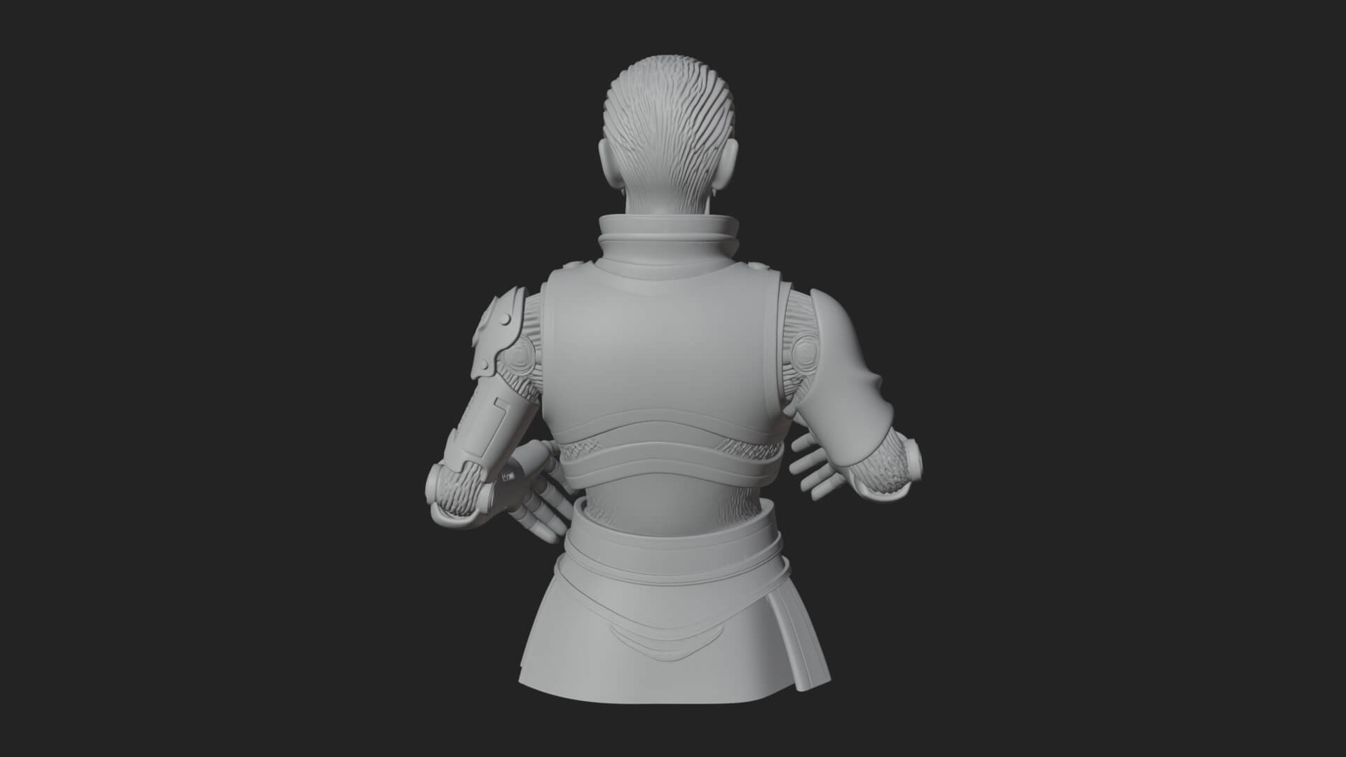 Sci Fi Armored Man Bust Design 4 3D Print Model 3D Model