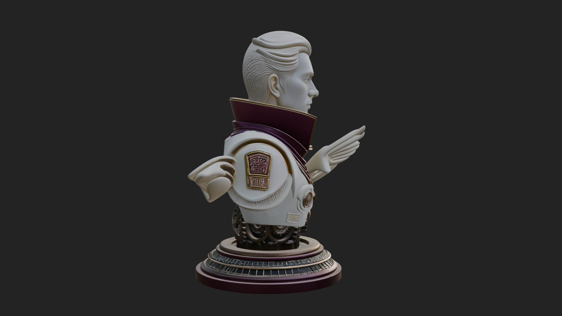 Sci Fi Armored Man Bust Design 5 3D Print Model 3D Model