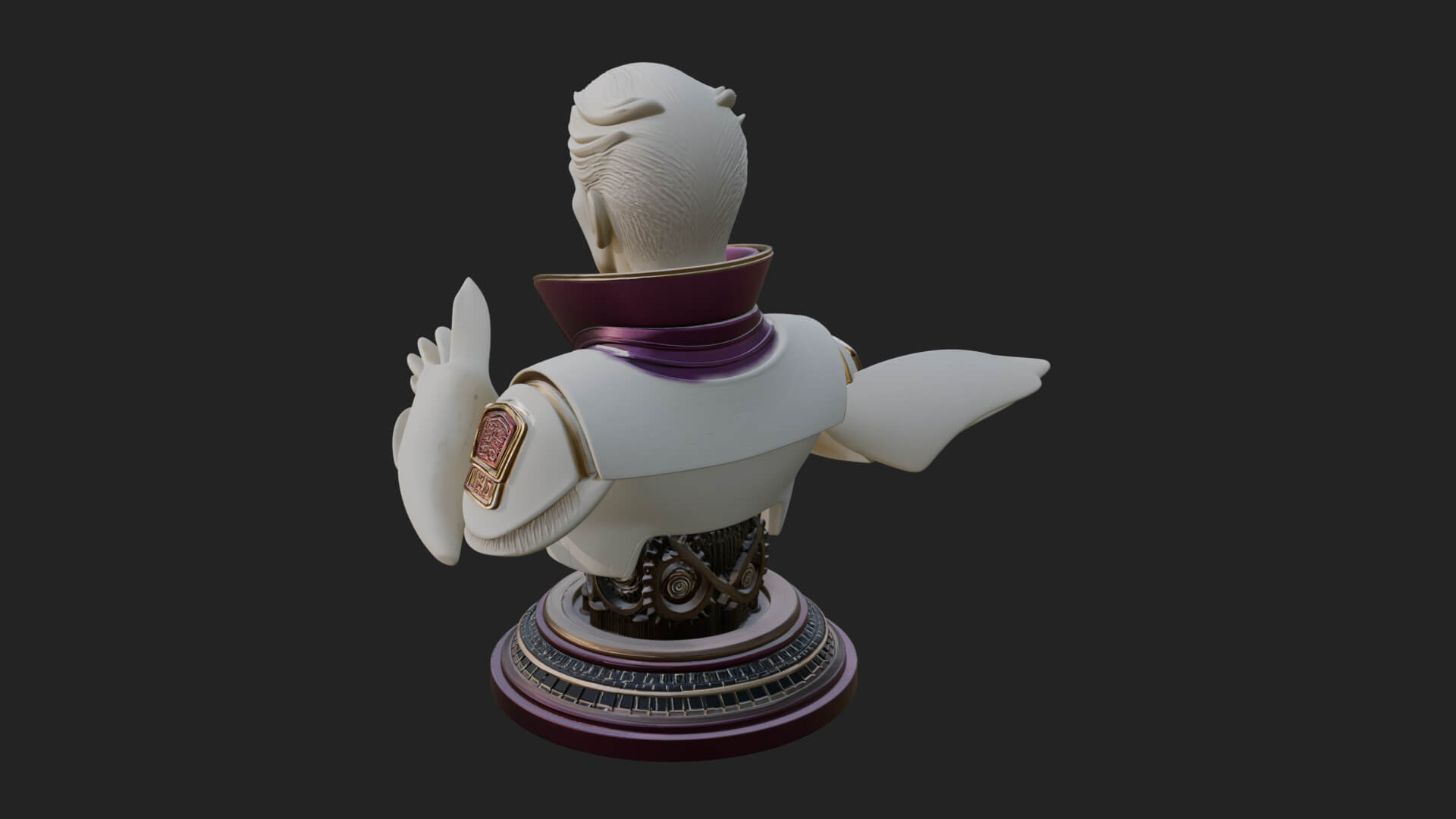 Sci Fi Armored Man Bust Design 5 3D Print Model 3D Model