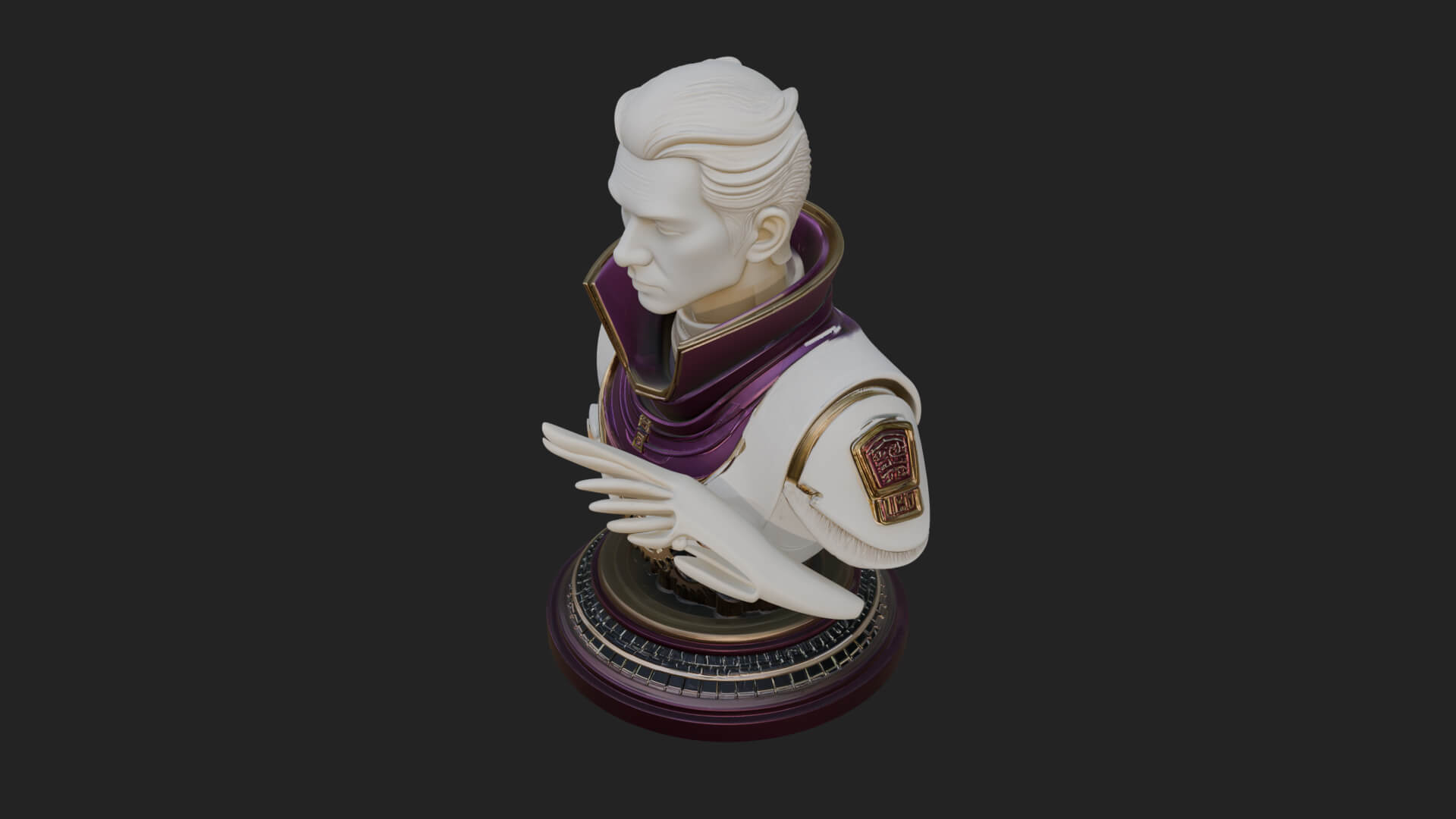 Sci Fi Armored Man Bust Design 5 3D Print Model 3D Model