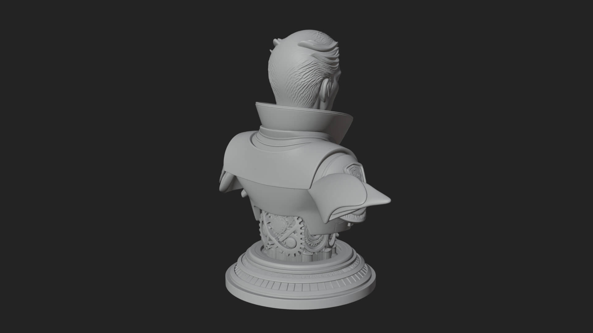 Sci Fi Armored Man Bust Design 5 3D Print Model 3D Model