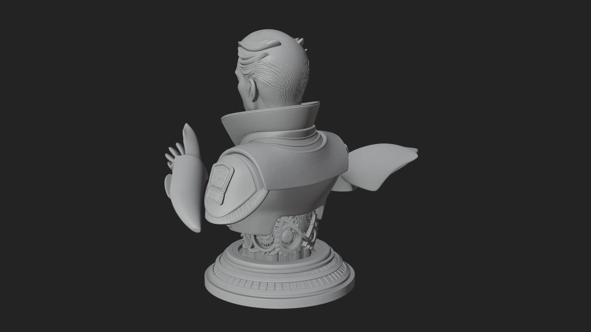 Sci Fi Armored Man Bust Design 5 3D Print Model 3D Model