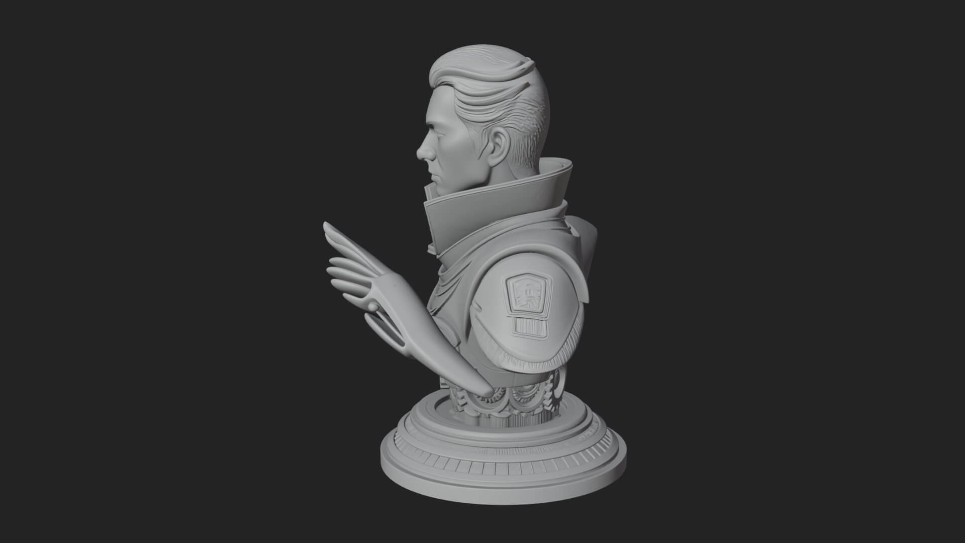 Sci Fi Armored Man Bust Design 5 3D Print Model 3D Model