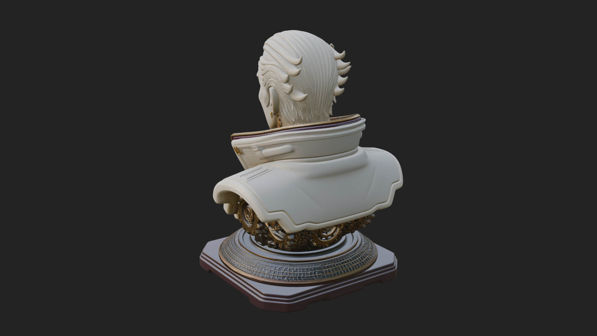 Sci Fi Armored Man Bust Design 6 3D Print Model 3D Model