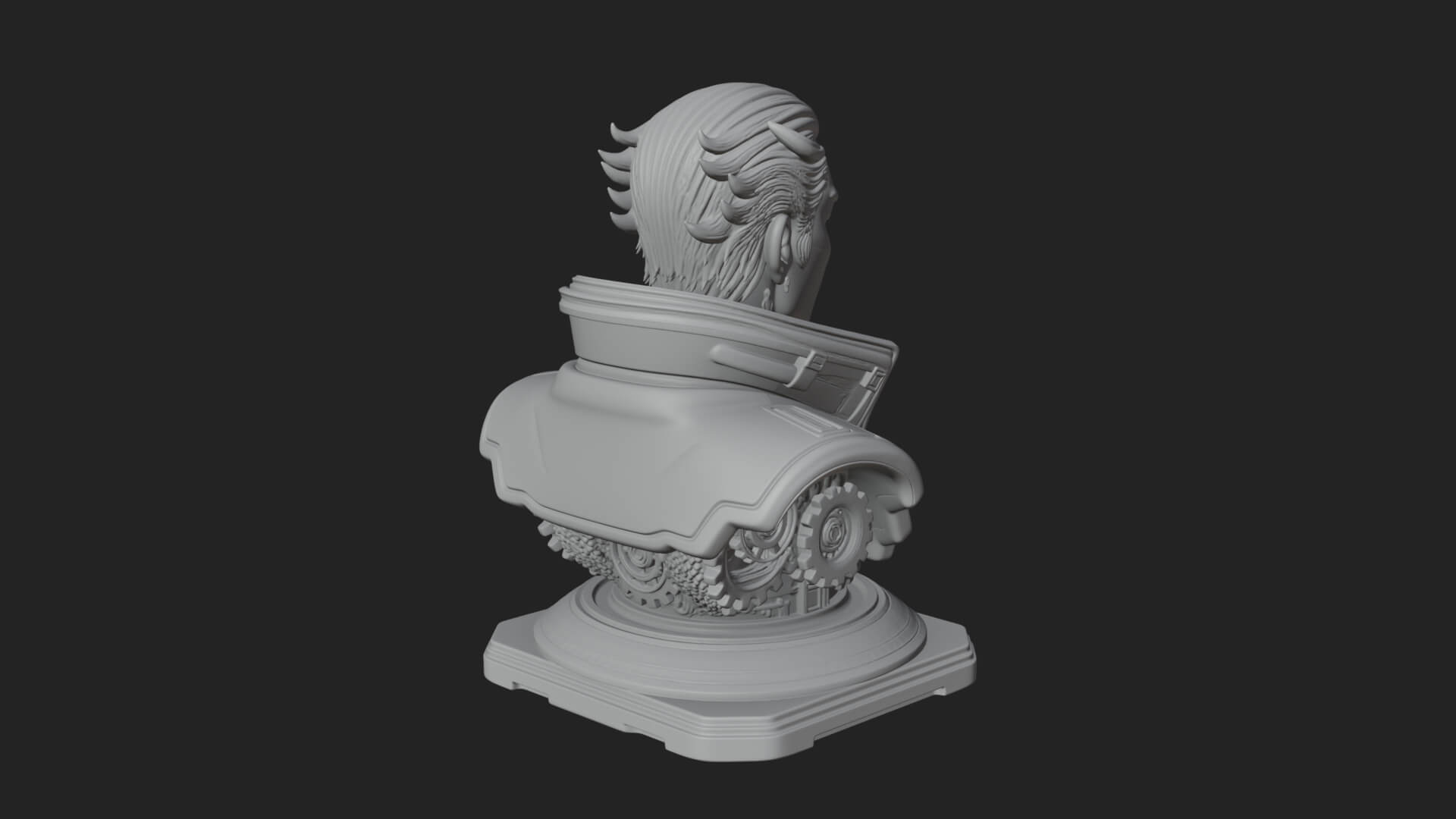 Sci Fi Armored Man Bust Design 6 3D Print Model 3D Model
