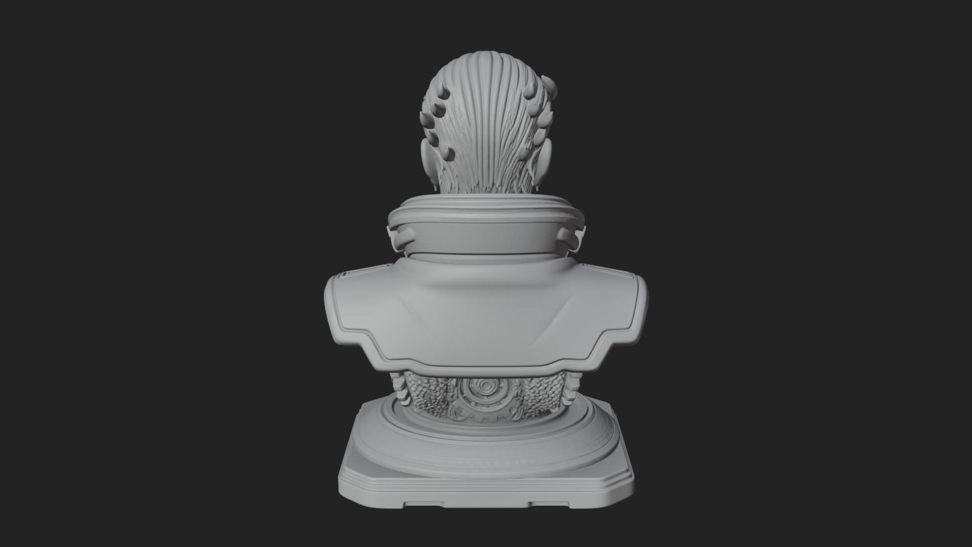 Sci Fi Armored Man Bust Design 6 3D Print Model 3D Model