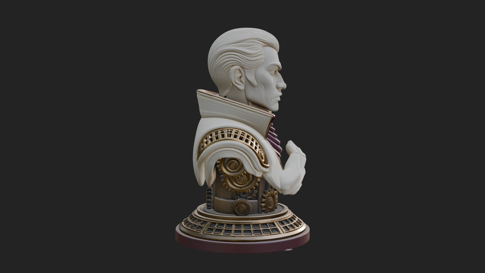 Sci Fi Armored Man Bust Design 7 3D Print Model 3D Model
