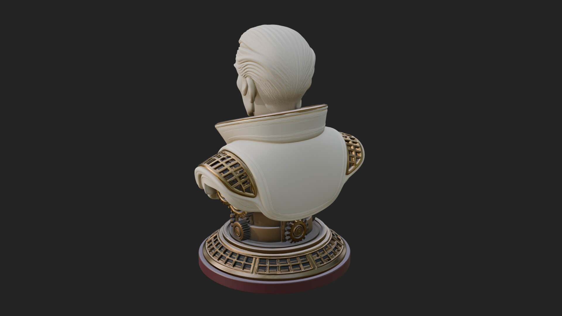 Sci Fi Armored Man Bust Design 7 3D Print Model 3D Model