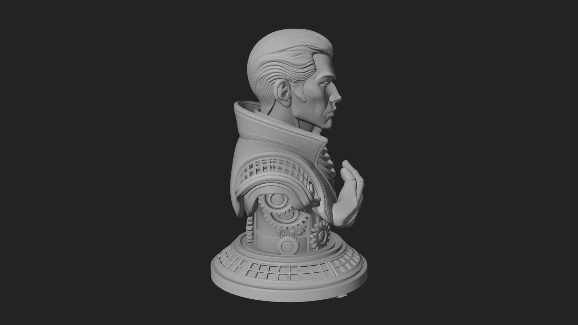 Sci Fi Armored Man Bust Design 7 3D Print Model 3D Model