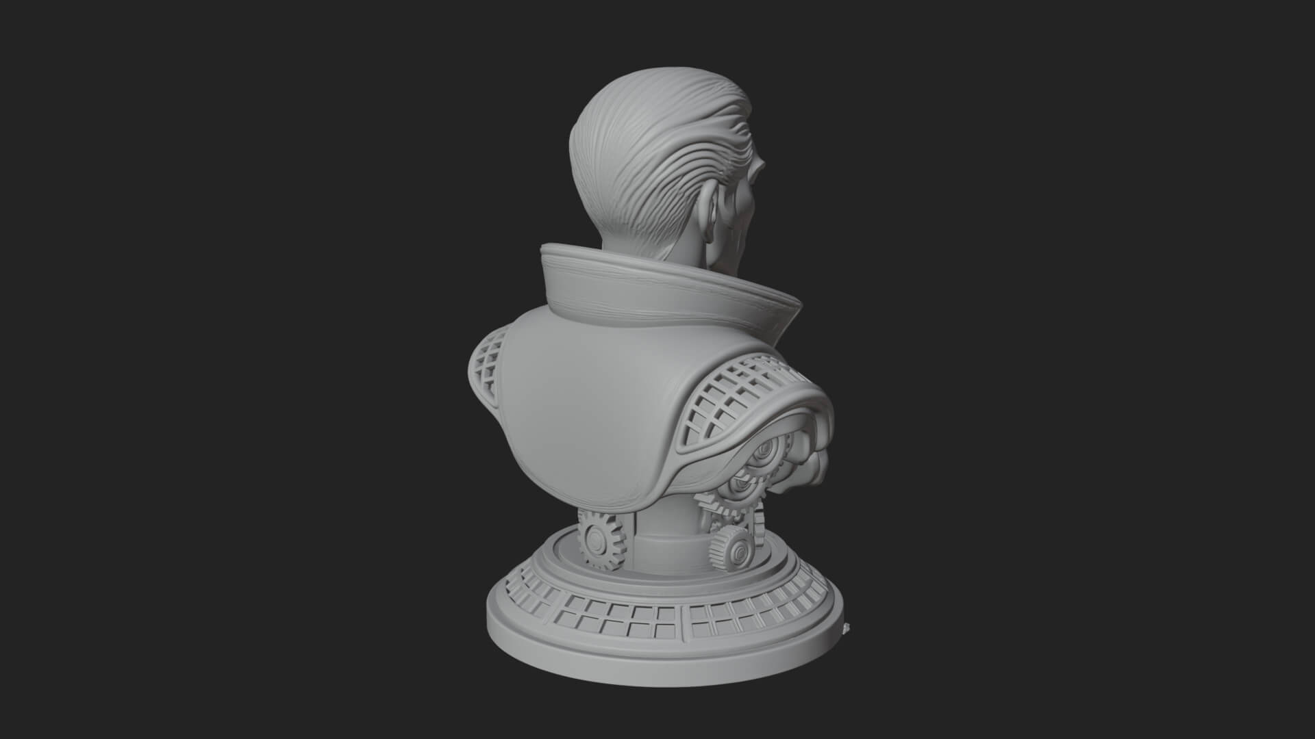 Sci Fi Armored Man Bust Design 7 3D Print Model 3D Model