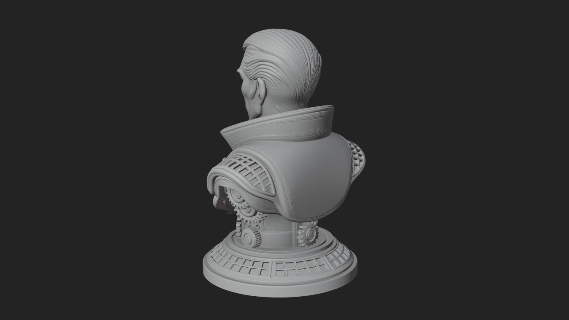 Sci Fi Armored Man Bust Design 7 3D Print Model 3D Model