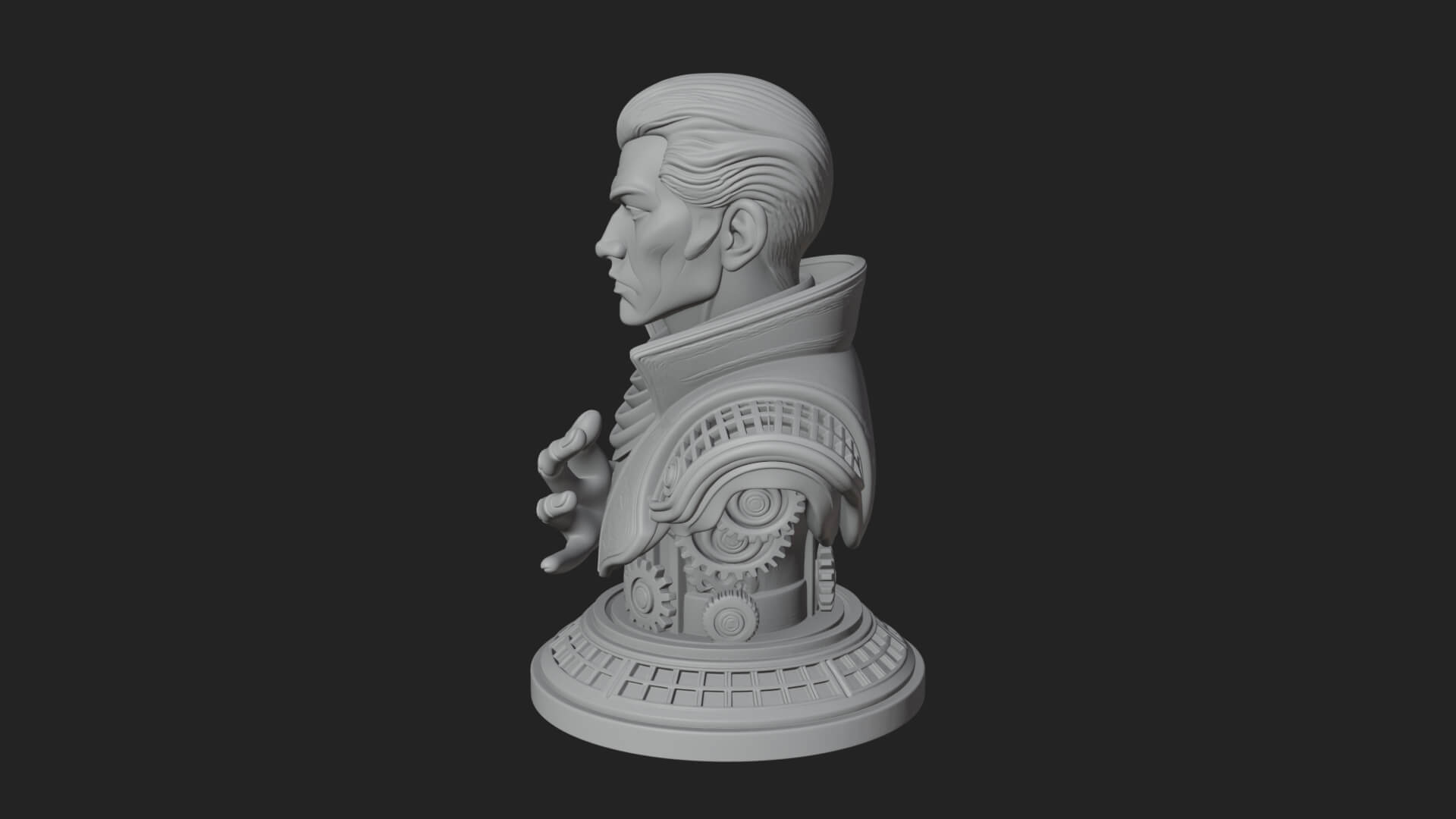 Sci Fi Armored Man Bust Design 7 3D Print Model 3D Model