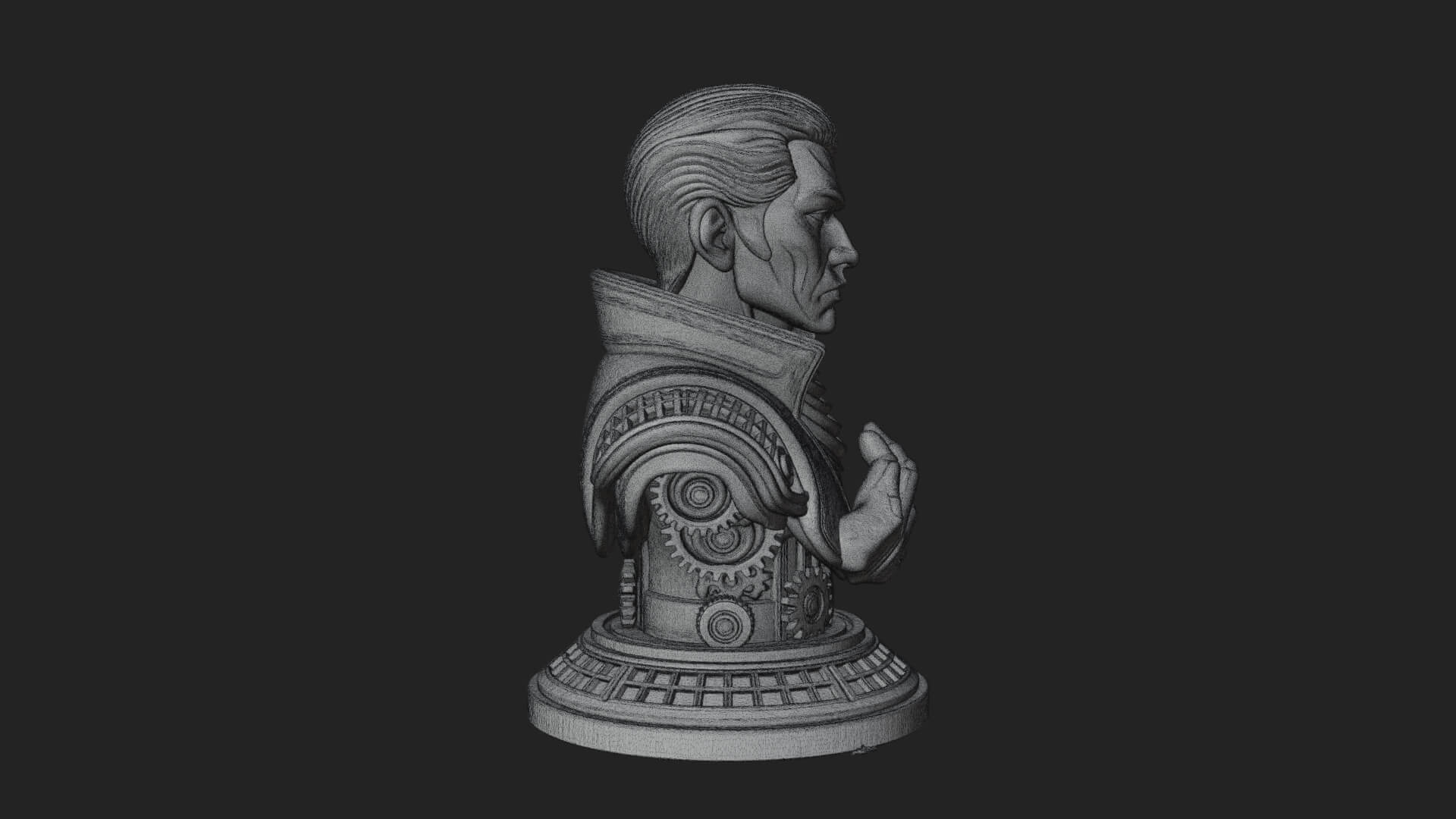 Sci Fi Armored Man Bust Design 7 3D Print Model 3D Model