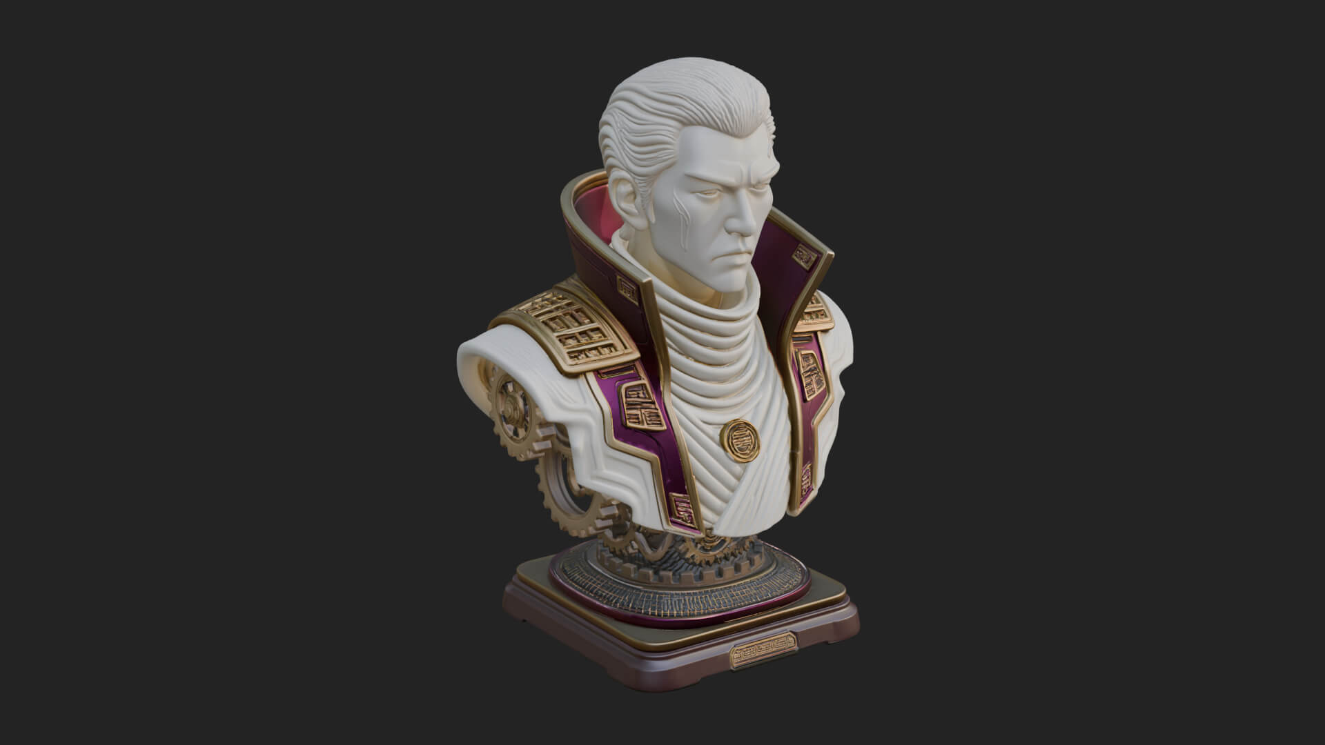Sci Fi Armored Man Bust Design 8 3D Print Model 3D Model