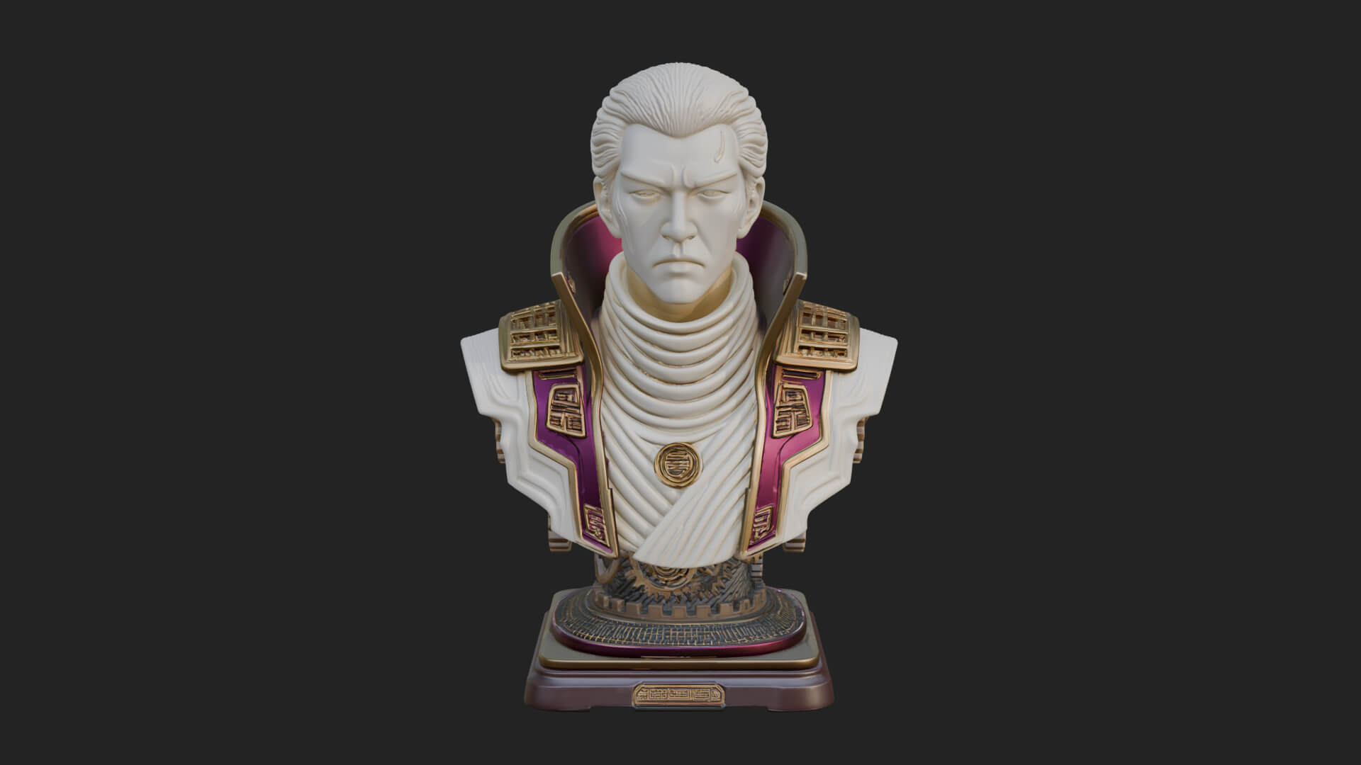Sci Fi Armored Man Bust Design 8 3D Print Model 3D Model