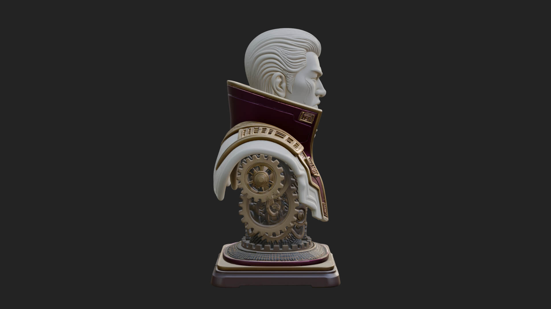 Sci Fi Armored Man Bust Design 8 3D Print Model 3D Model