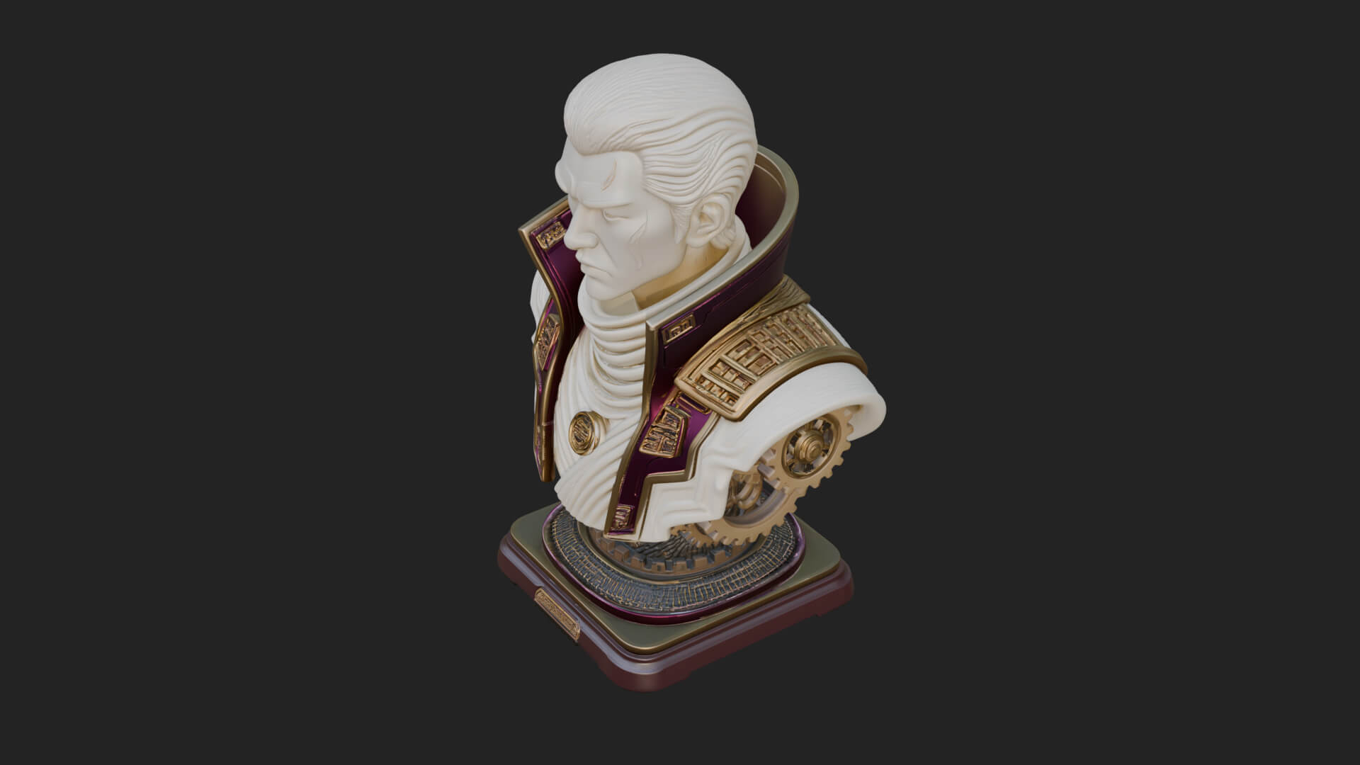 Sci Fi Armored Man Bust Design 8 3D Print Model 3D Model