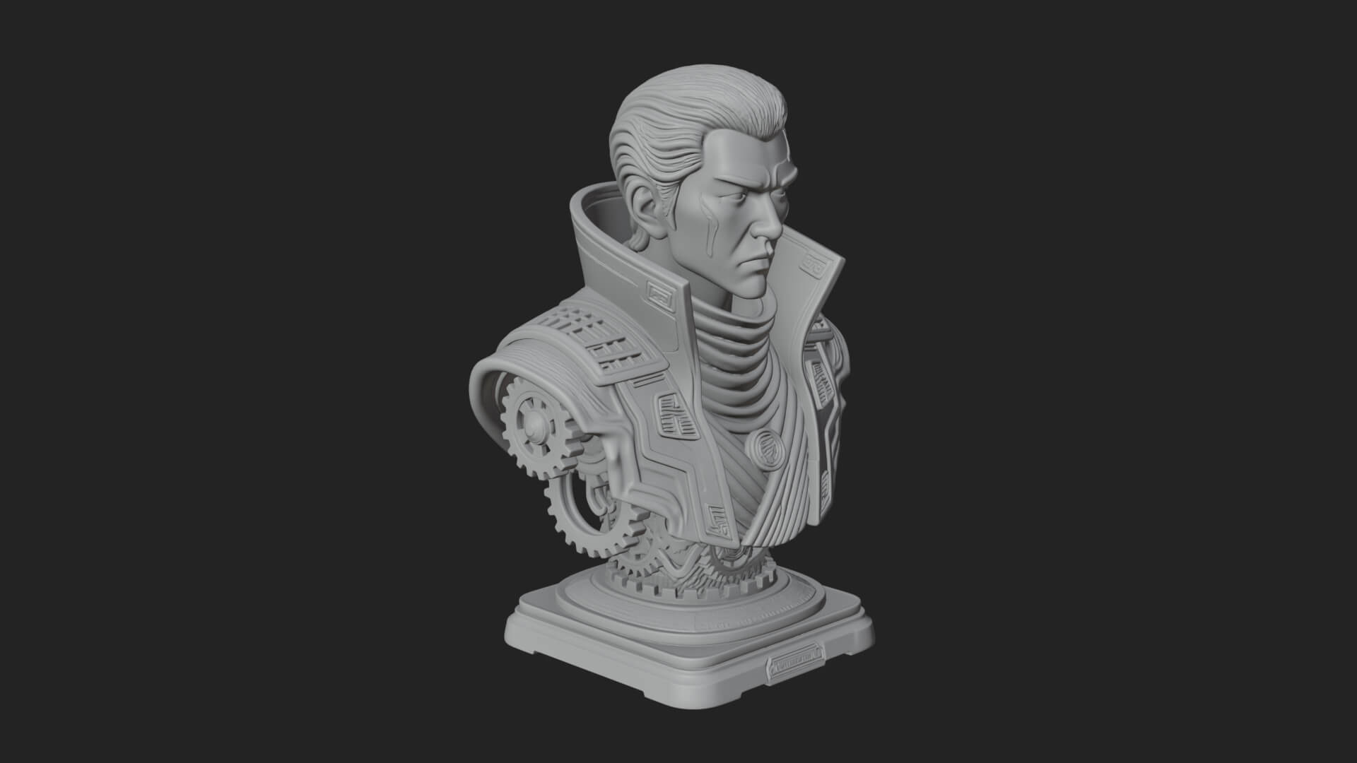 Sci Fi Armored Man Bust Design 8 3D Print Model 3D Model