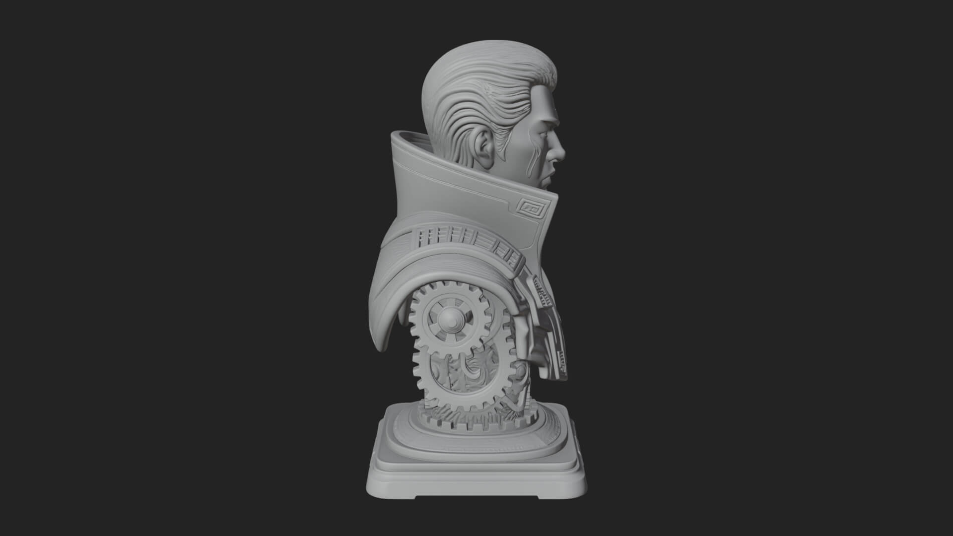 Sci Fi Armored Man Bust Design 8 3D Print Model 3D Model