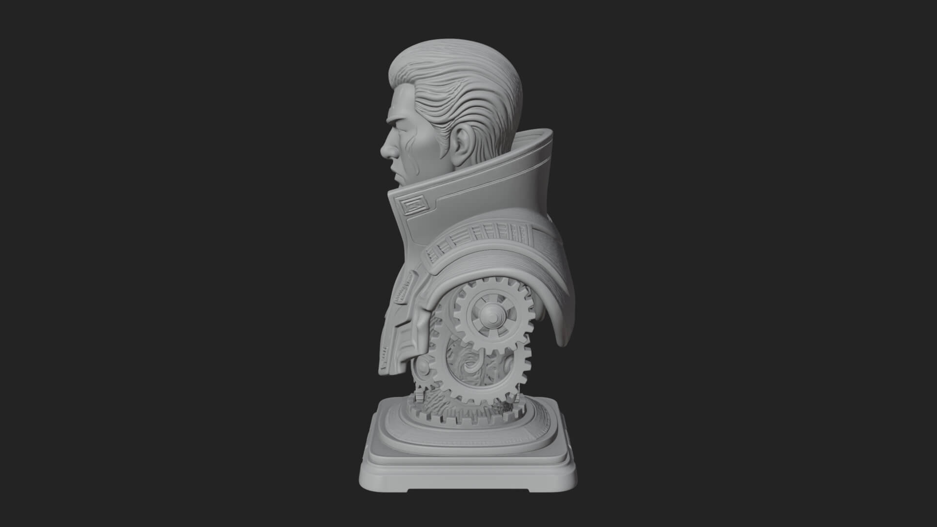 Sci Fi Armored Man Bust Design 8 3D Print Model 3D Model