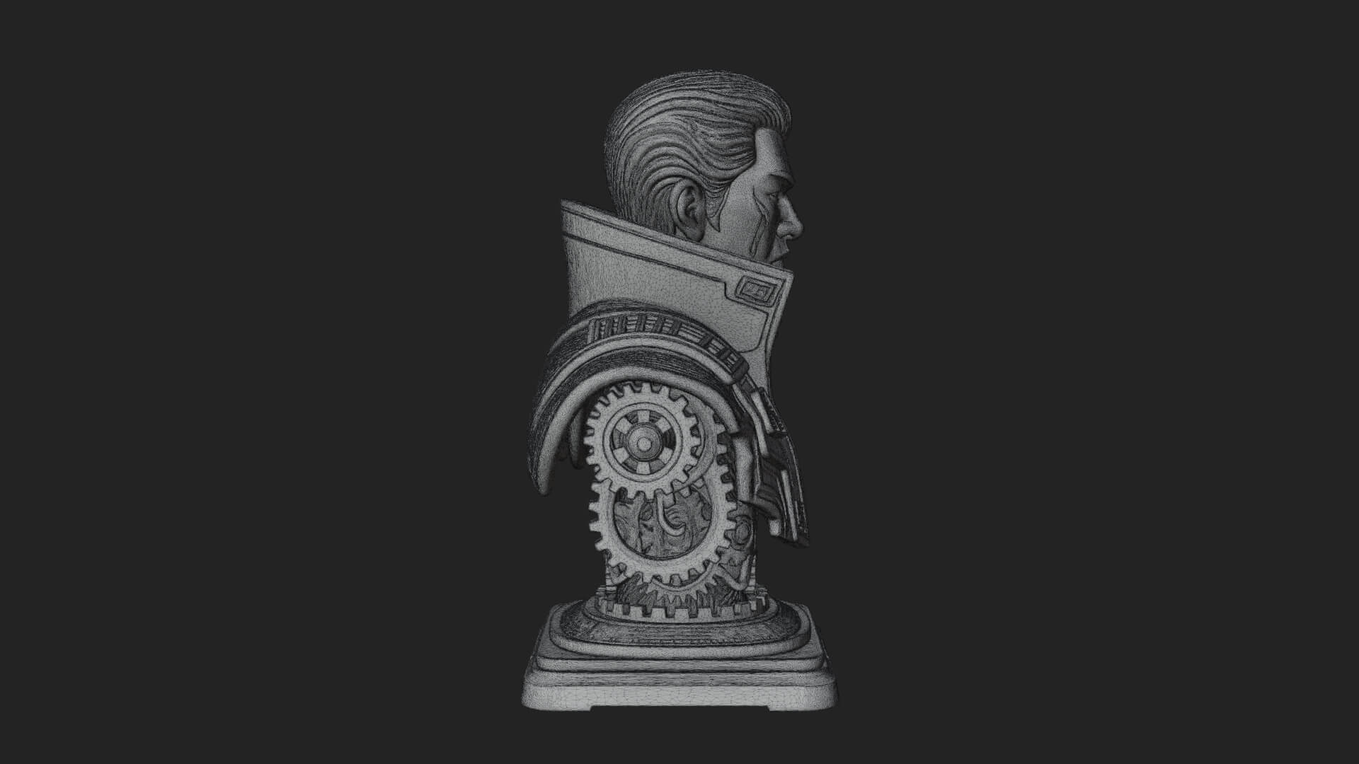 Sci Fi Armored Man Bust Design 8 3D Print Model 3D Model