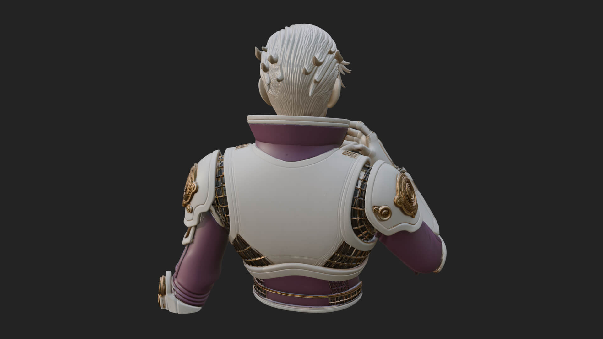 Sci Fi Armored Man Bust Design 9 3D Print Model 3D Model