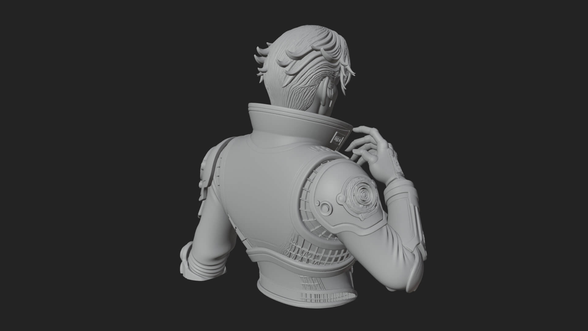 Sci Fi Armored Man Bust Design 9 3D Print Model 3D Model