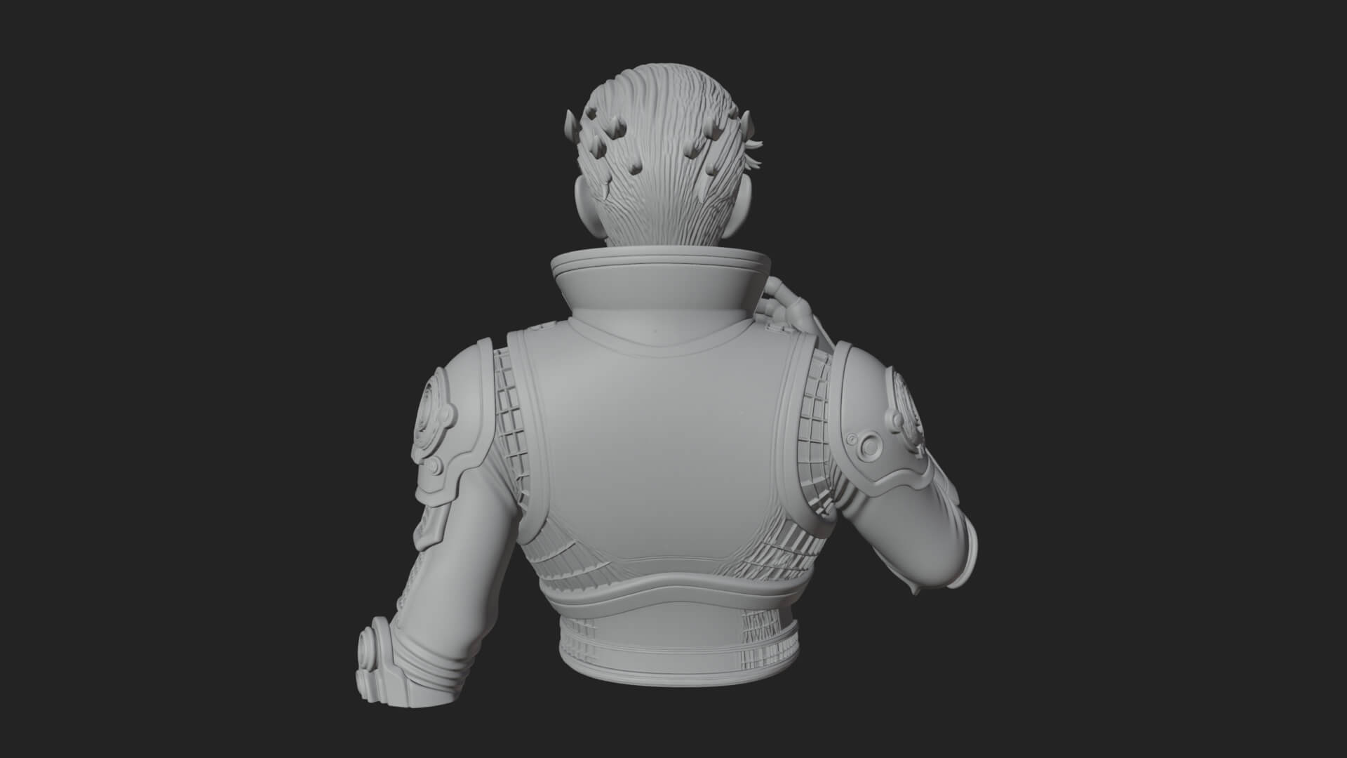 Sci Fi Armored Man Bust Design 9 3D Print Model 3D Model
