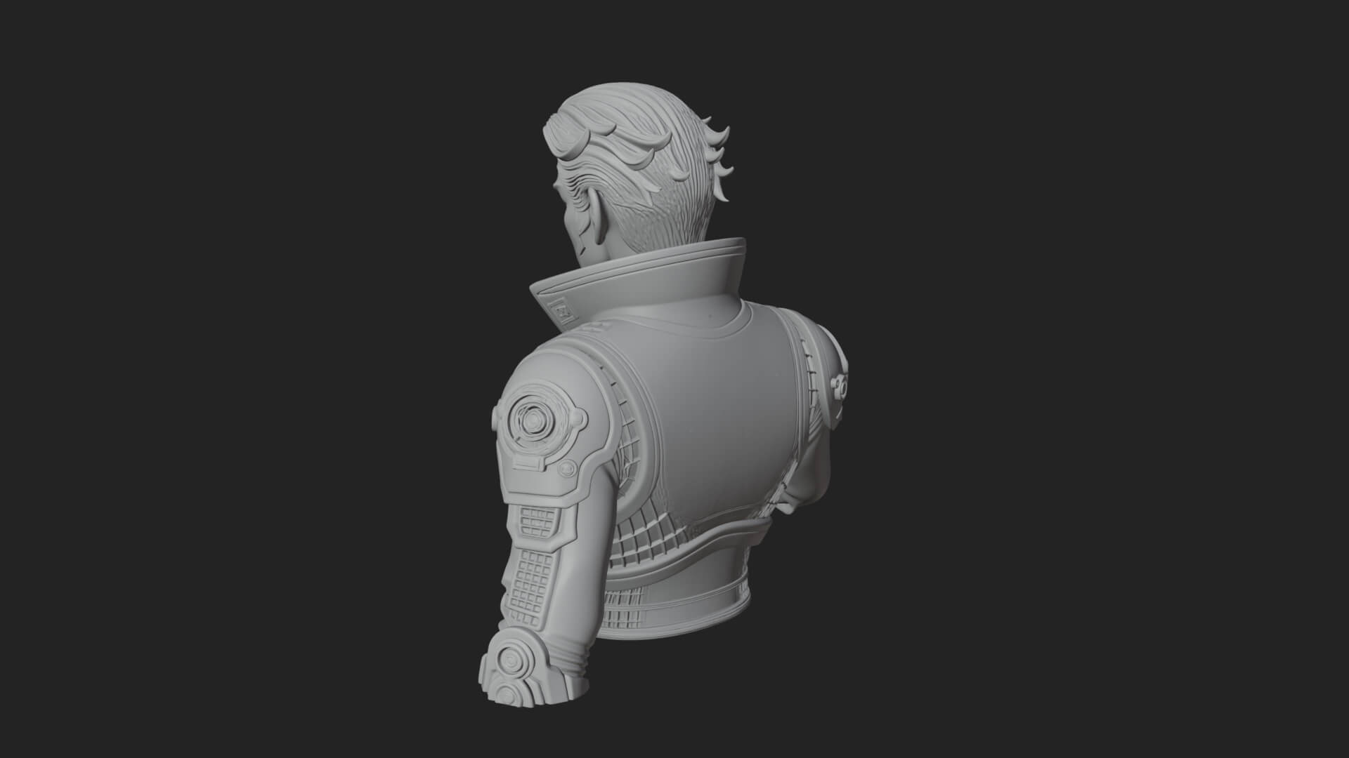 Sci Fi Armored Man Bust Design 9 3D Print Model 3D Model
