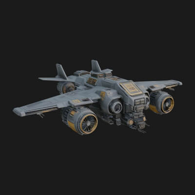 Sci-Fi Fighter Craft Model Design 16 3D Print Model