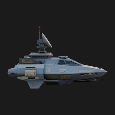 Sci Fi Patrol Boat Model Design 2 3D Print Model