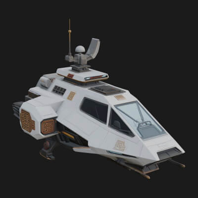 Sci Fi Patrol Boat Model Design 3 3D Print Model