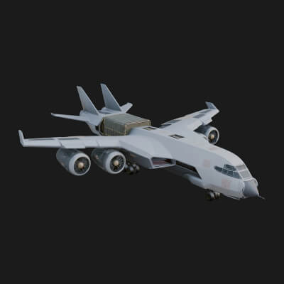 Sci Fi Transport Plane Model Design 1 3D Print Model