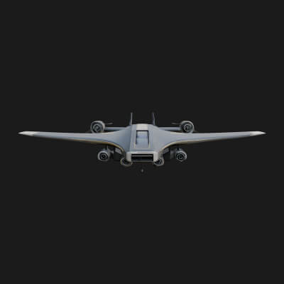 Sci-Fi Transport Plane Model Design 4 3D Print Model